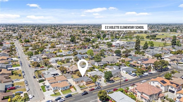 aerial view with a residential view