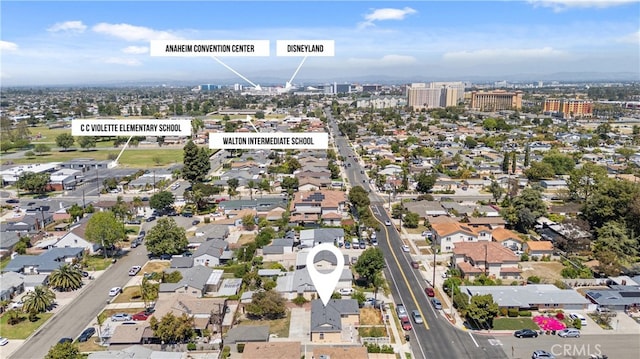 bird's eye view featuring a view of city