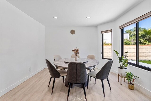 760 Featherwood Dr, Diamond Bar, CA 91765 - dining area with light wood-style flooring, baseboards, and recessed lighting