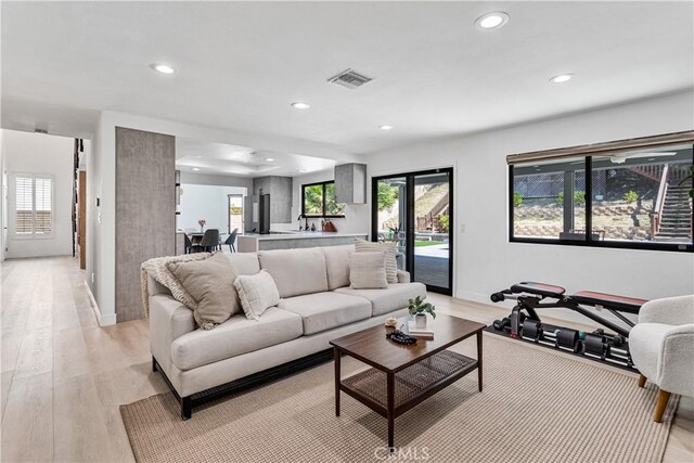 760 Featherwood Dr, Diamond Bar, CA 91765 - living area featuring recessed lighting, baseboards, and light wood-style floors