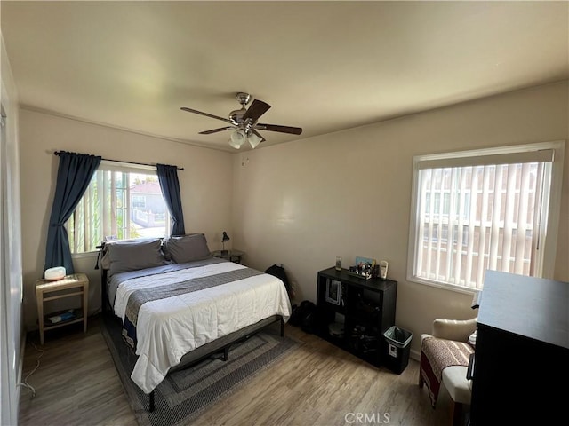 10709 Wheelock Cir, Whittier, CA 90606 - bedroom featuring ceiling fan and wood finished floors
