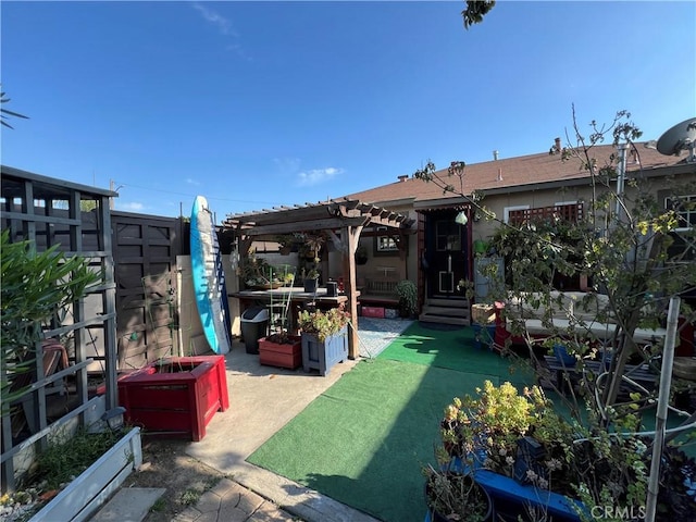 10709 Wheelock Cir, Whittier, CA 90606 - view of yard featuring a pergola and a patio