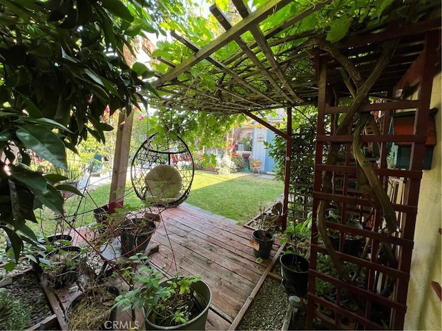 10709 Wheelock Cir, Whittier, CA 90606 - wooden deck featuring a yard