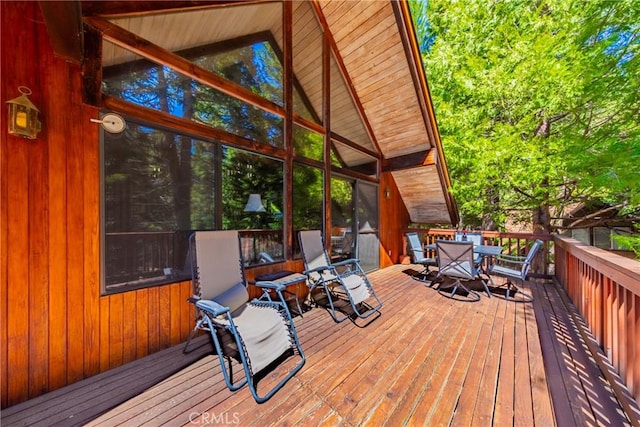 1163 Silvertip Ln, Fish Camp, CA 93623 - wooden deck featuring outdoor dining area
