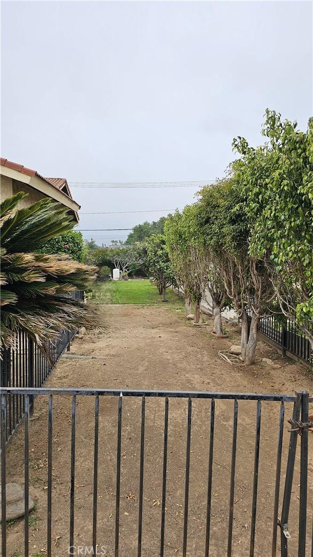 view of yard with fence