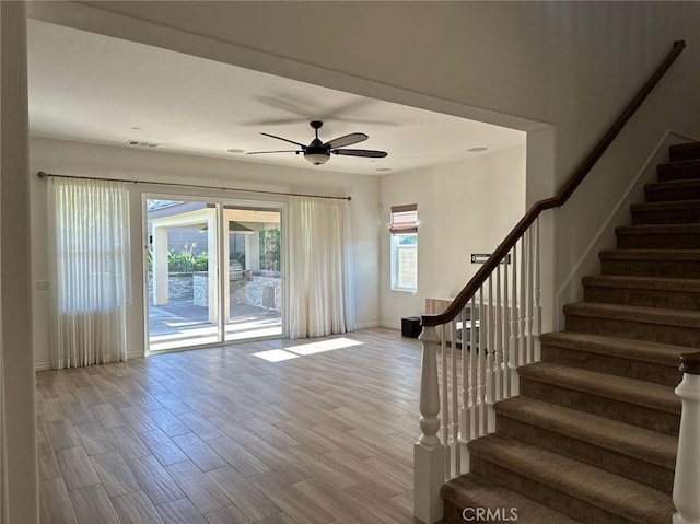 164 Newall, Irvine, CA 92618 - interior space featuring stairs, ceiling fan, and wood finished floors