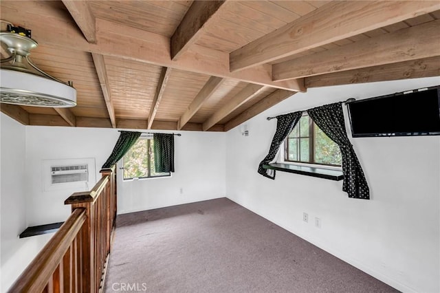 1341 E Harvest Moon St, West Covina, CA 91792 - bonus room with wooden ceiling, carpet, and a wall mounted air conditioner