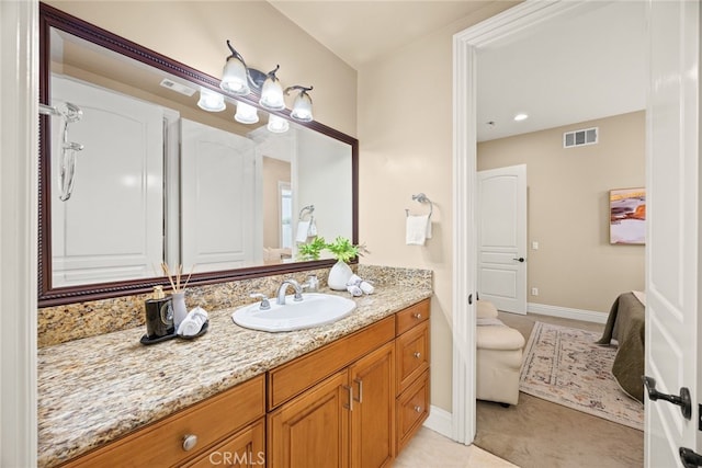 15841 Aurora Crest Dr, Whittier, CA 90605 - bathroom featuring vanity and baseboards