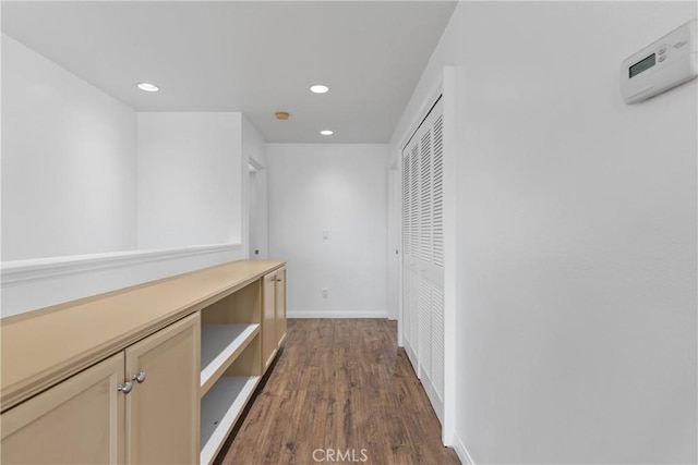 247 W 223rd St Unit D, Carson, CA 90745 - hall featuring wood finished floors, recessed lighting, and baseboards