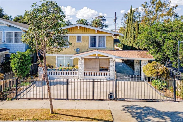1929 Crenshaw Blvd, Los Angeles, CA 90016 - view of front of property with a gate and a fenced front yard