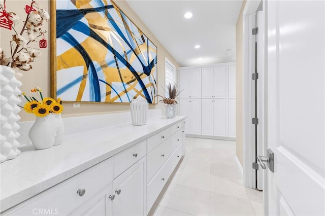 123 Calderon, Irvine, CA 92618 - interior space with light tile patterned floors and recessed lighting