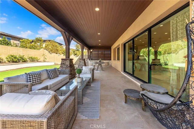 123 Calderon, Irvine, CA 92618 - view of patio / terrace with fence and an outdoor hangout area