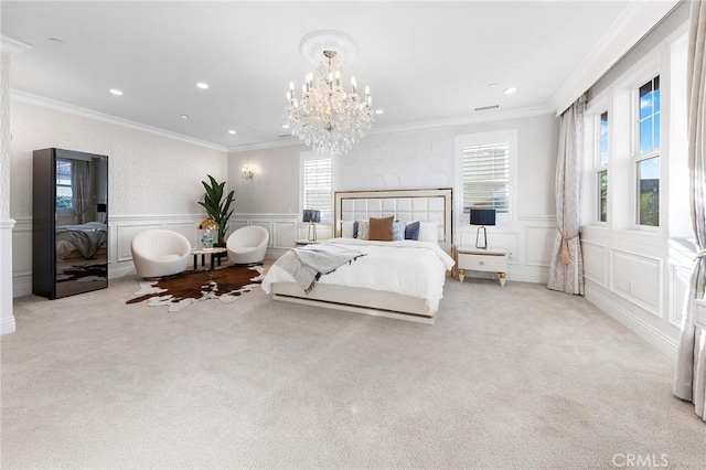 123 Calderon, Irvine, CA 92618 - bedroom featuring multiple windows, crown molding, and a decorative wall