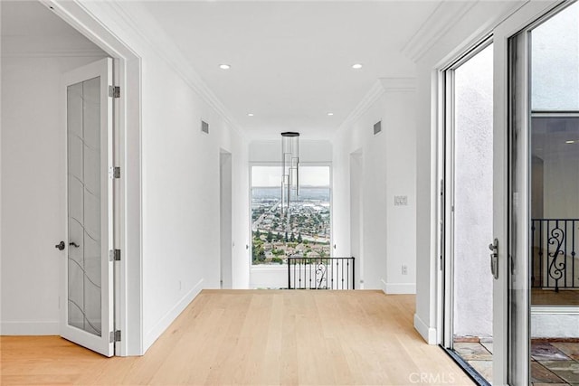 10050 Olivia Ter, Sun Valley, CA 91352 - hall featuring visible vents, baseboards, and wood finished floors