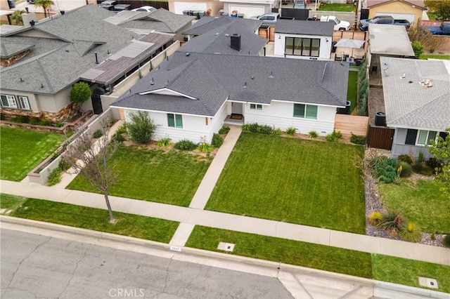 aerial view with a residential view