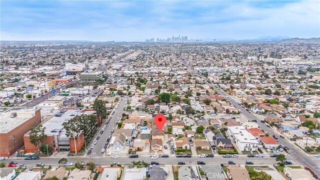 aerial view featuring a city view