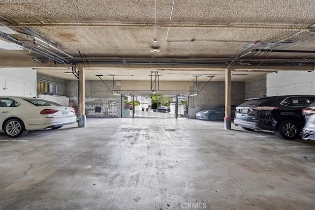 view of parking garage