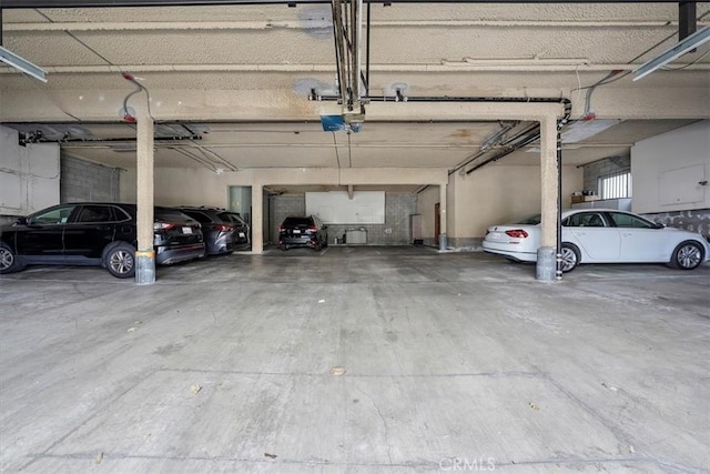 parking deck with a garage door opener