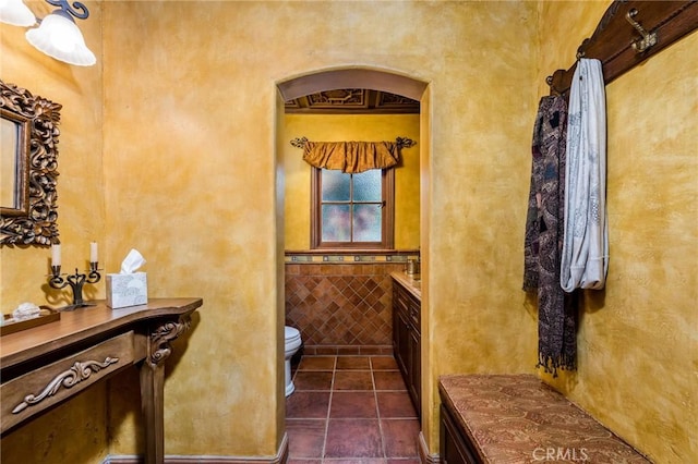 624 Calle Miramar, Redondo Beach, CA 90277 - bathroom with toilet, vanity, and tile patterned flooring