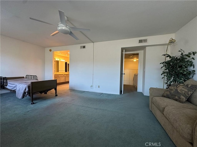 18405C Collins St Unit C, Tarzana, CA 91356 - living room featuring a ceiling fan and carpet floors