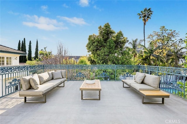 view of patio / terrace with an outdoor living space