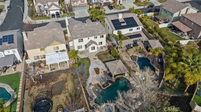 aerial view featuring a residential view