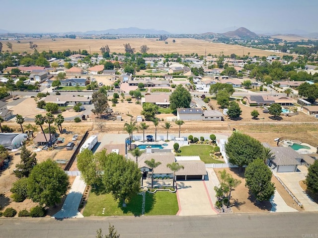 aerial view with a residential view and a mountain view
