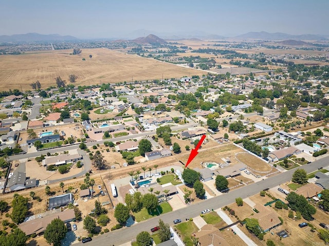 drone / aerial view with a mountain view