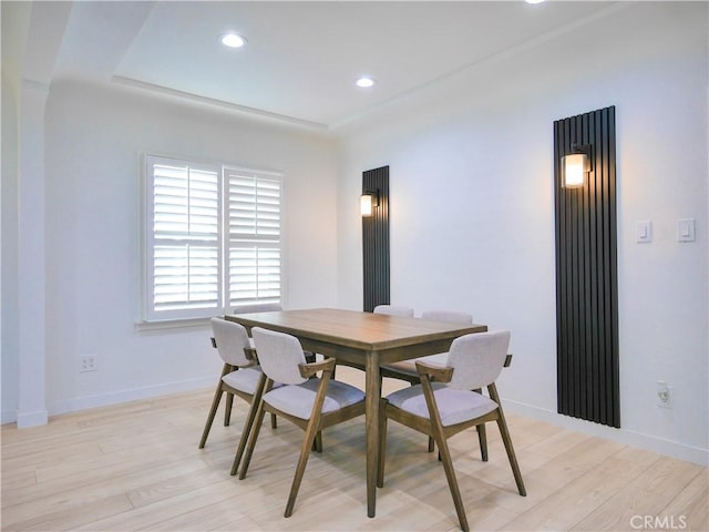 1954 W 71st, Los Angeles, CA 90047 - dining area with light wood-style floors, recessed lighting, and baseboards