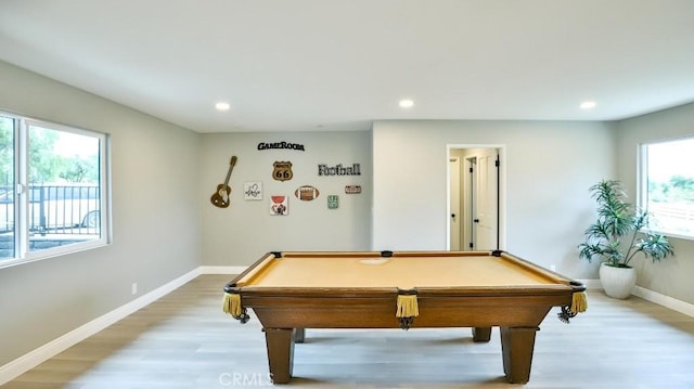18971 Birch St, Perris, CA 92570 - recreation room with light wood finished floors, billiards table, recessed lighting, and baseboards