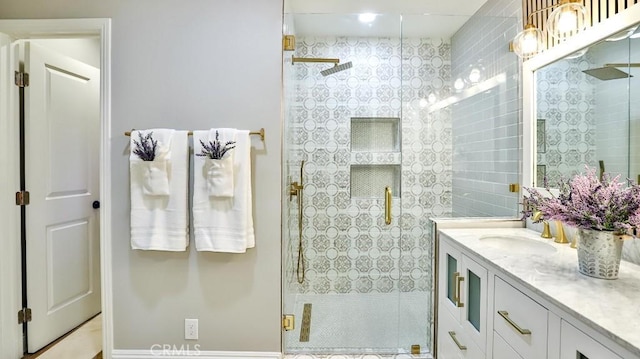 18971 Birch St, Perris, CA 92570 - bathroom featuring a stall shower and vanity