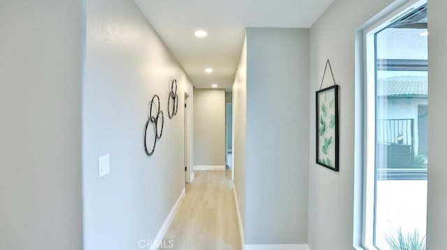 18971 Birch St, Perris, CA 92570 - corridor with recessed lighting, light wood-style flooring, and baseboards