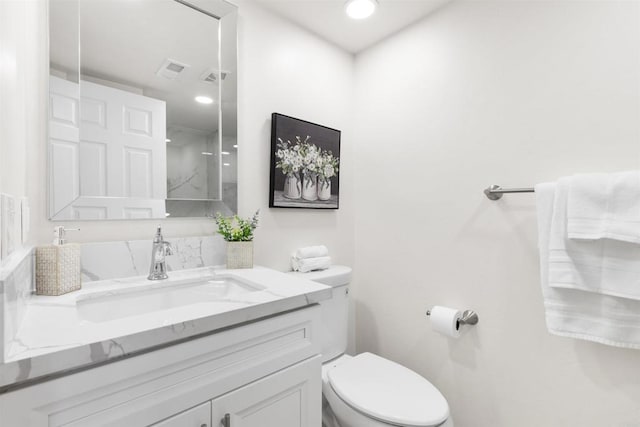 1194 Erin Dr, El Cajon, CA 92020 - bathroom with recessed lighting, visible vents, toilet, and vanity