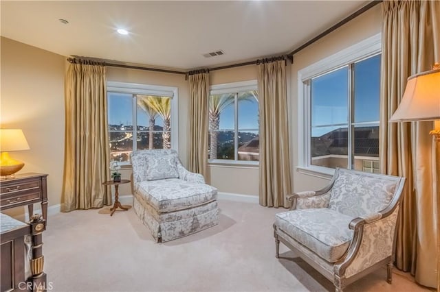 3499 Viewfield Ave, Hacienda Heights, CA 91745 - sitting room with baseboards, visible vents, and carpet floors