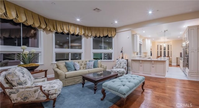 3499 Viewfield Ave, Hacienda Heights, CA 91745 - living area with visible vents, recessed lighting, and light wood-style floors
