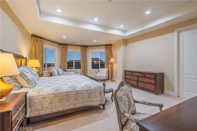 3499 Viewfield Ave, Hacienda Heights, CA 91745 - bedroom featuring recessed lighting, a raised ceiling, and light colored carpet