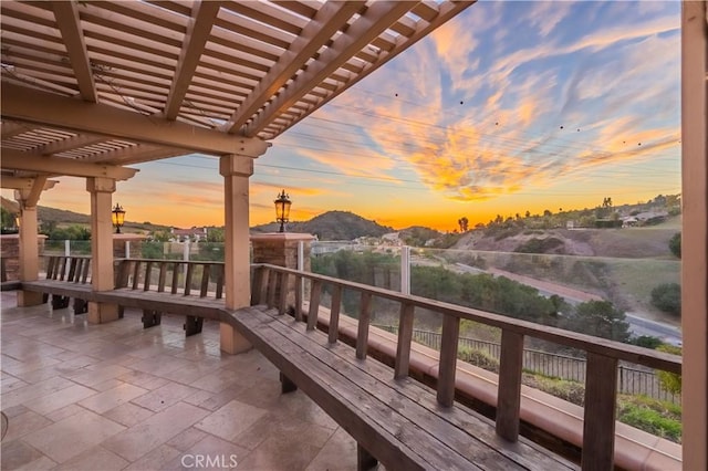3499 Viewfield Ave, Hacienda Heights, CA 91745 - wooden deck with a pergola and a mountain view