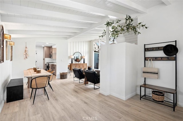 432 Seville Ave, Newport Beach, CA 92661 - interior space featuring beam ceiling, light wood finished floors, and baseboards
