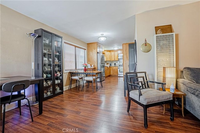 791 W 2nd St, San Pedro, CA 90731 - dining area featuring dark wood-style flooring and a heating unit