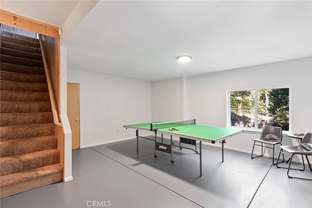 27979 N Bay Rd, Lake Arrowhead, CA 92352 - game room featuring baseboards and finished concrete flooring