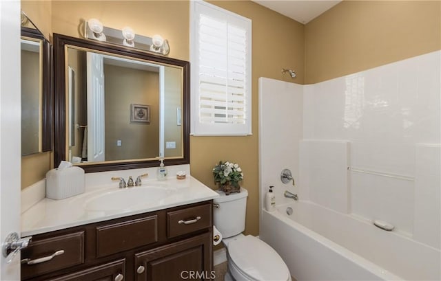 1765 Desert Poppy Ln, Beaumont, CA 92223 - full bathroom with toilet, vanity, and washtub / shower combination