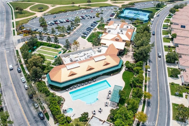 1765 Desert Poppy Ln, Beaumont, CA 92223 - aerial view of property and surrounding area featuring a pool