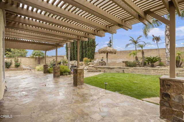 view of patio featuring a fenced backyard