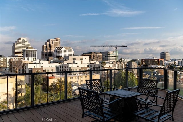 balcony with a view of city