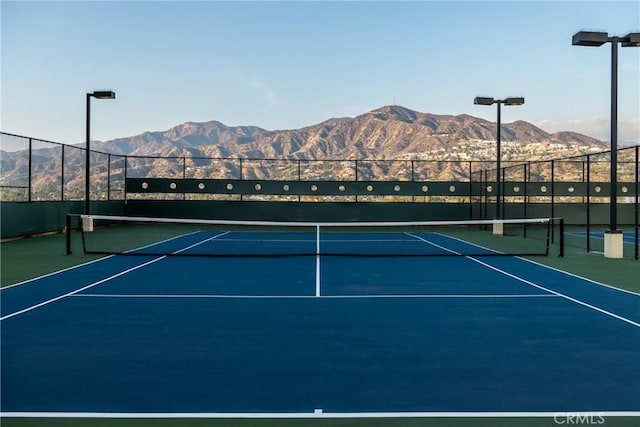 345 Pioneer Dr Unit 1705, Glendale, CA 91203 - view of tennis court featuring a mountain view