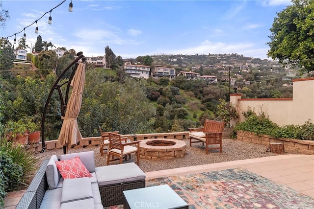 6608 Via Siena, Rancho Palos Verdes, CA 90275 - view of patio with an outdoor living space with a fire pit
