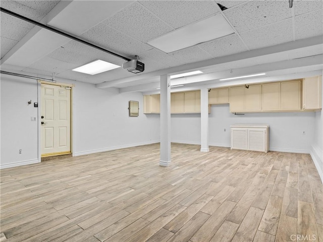 6608 Via Siena, Rancho Palos Verdes, CA 90275 - finished basement featuring light wood finished floors, baseboards, and a paneled ceiling