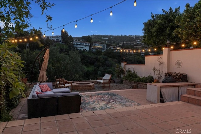 6608 Via Siena, Rancho Palos Verdes, CA 90275 - view of patio featuring a fire pit