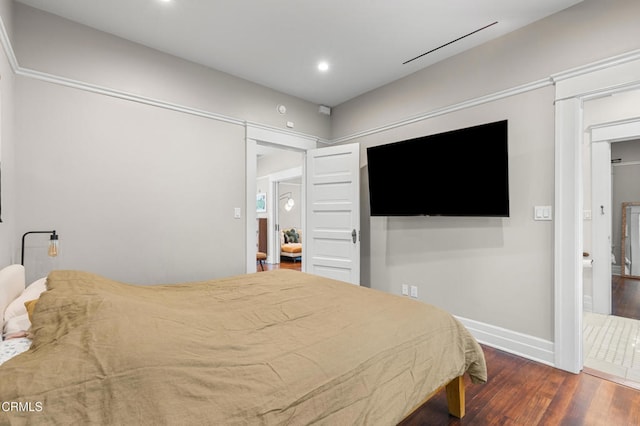 91 W Villa St, Pasadena, CA 91103 - bedroom featuring recessed lighting, wood finished floors, and baseboards