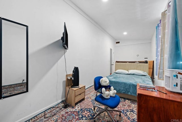 37650 Tripp Flats Rd, Anza, CA 92539 - bedroom featuring baseboards and recessed lighting
